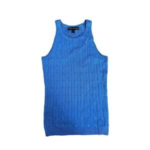 vintage ralph lauren black label silk cable knit sleeveless sweater top womens S